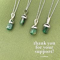 Vista 9 de Raw Emerald Necklace, Natural Small Green Genuine Pendant, Silver Gemstone Necklace, Jewelry for Women and Men, May Birthstone Gift, Energy Healing