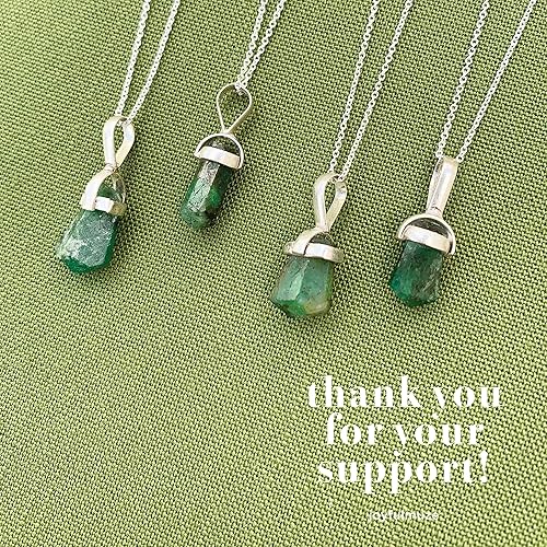 Miniatura 9 de Raw Emerald Necklace, Natural Small Green Genuine Pendant, Silver Gemstone Necklace, Jewelry for Women and Men, May Birthstone Gift, Energy Healing