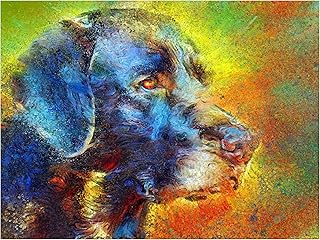 Colourful Labrador Wall Art Décor Hand Signed Modern Lab Owner Gift, Abstract Blue Black Labrador Print, Gift For Labrador Mom, Dog Art Vivid Modern Labrador Dog Artwork choice of size (A3)