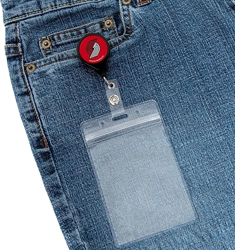 Miniatura 5 de Desert Cactus Portland Trail Blazers - Soporte retráctil para credencial, carrete de identificación de la NBA con clip para billete para cordón,