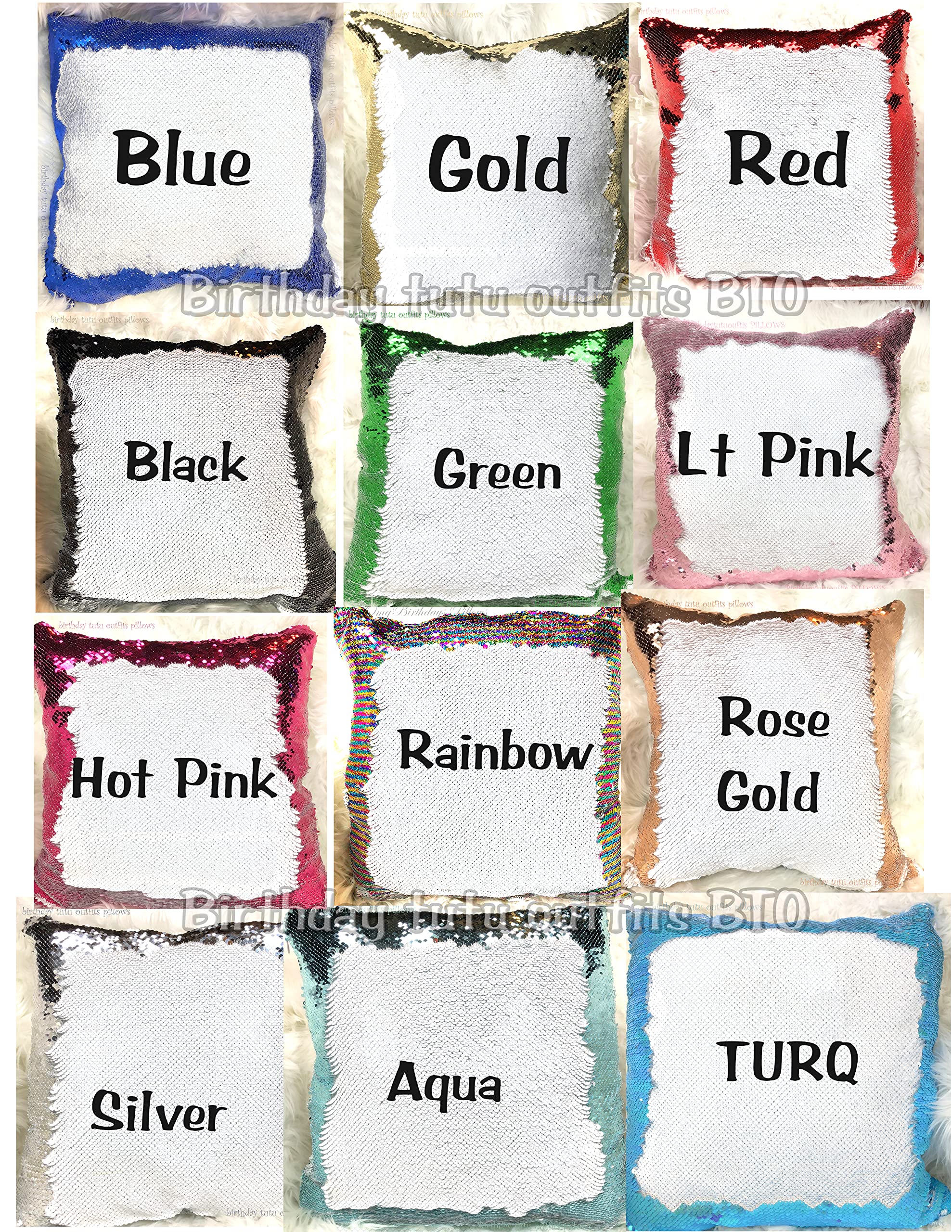 Pretty Rainbow Unicorn Gifts Custom Sequin Pillow Personalized - Magic Reversible Pillow with Name - Gift for Kids Children Girls