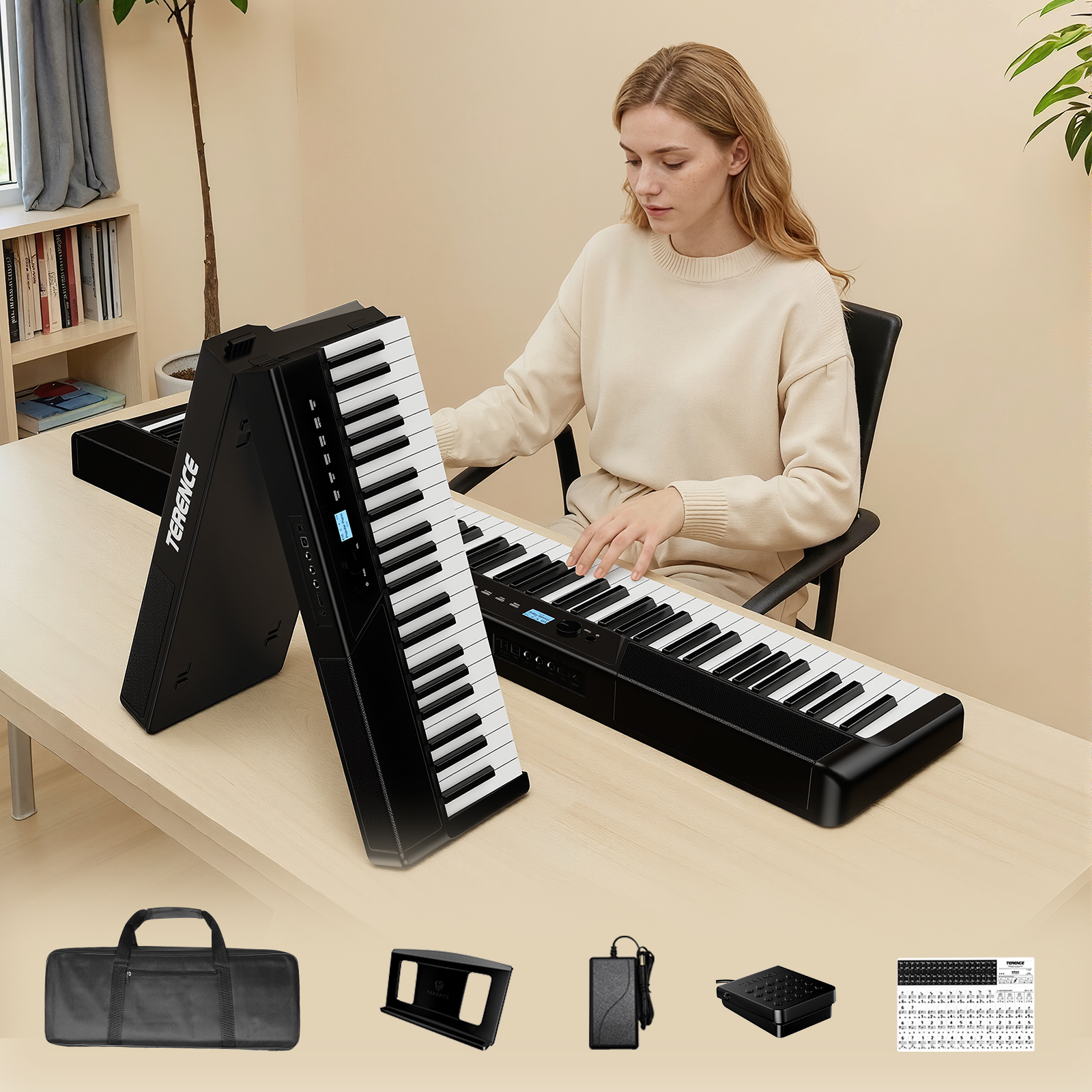 Amazon.com: TERENCE V50 Portable 88 Key Weighted Keyboard,Upgraded