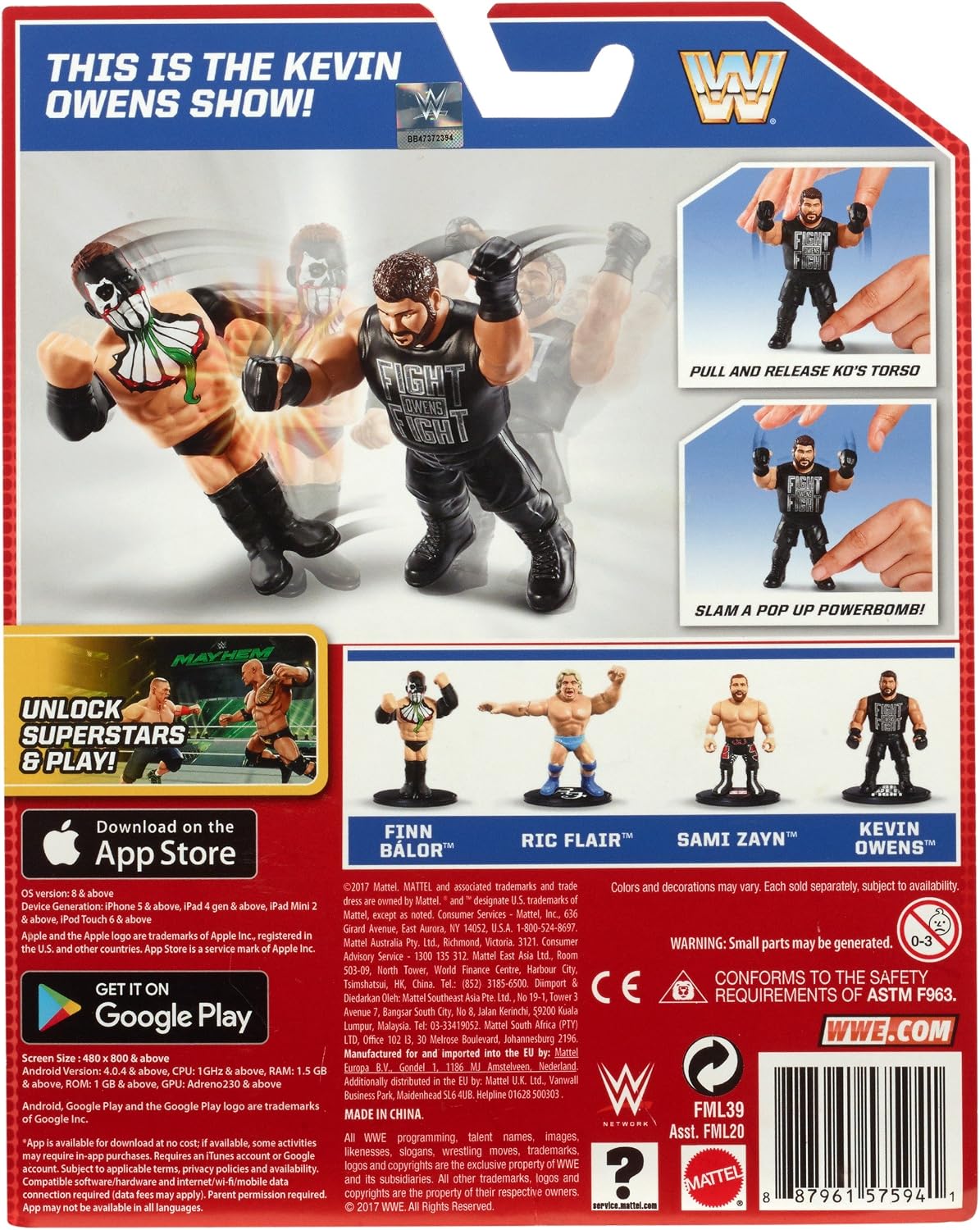 ๐ Crazy Deals WWE Kevin Owens Retro App Action Figure Free Shipping ๐ WWE Kevin Owens Retro App Action Figure