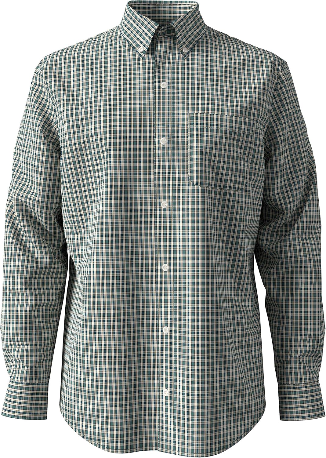 Arrow 1851 Men's Big and Tall Hamilton Poplins Long Sleeve Button Down Plaid Shirt at  Men’s Clothing store