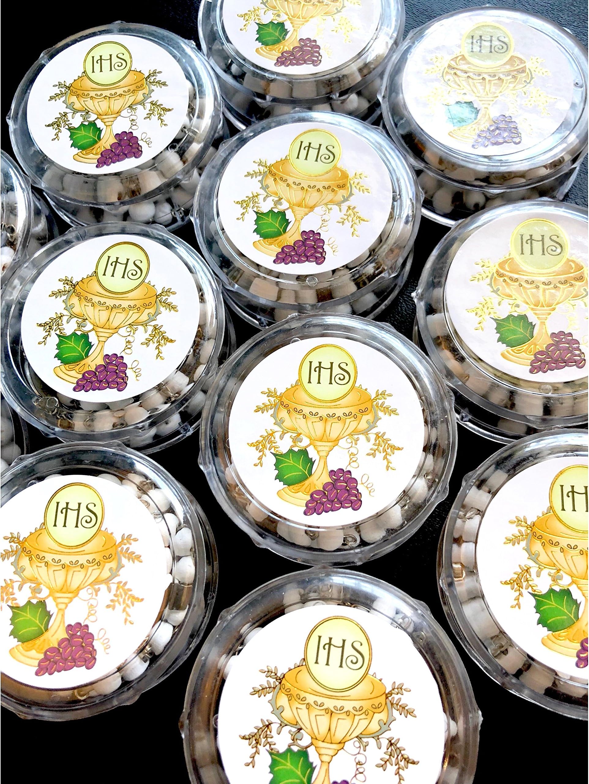 YRP teens 12 pcs White Scented Wooden Rosaries First Communion Party Favors Recuerdos Rosario