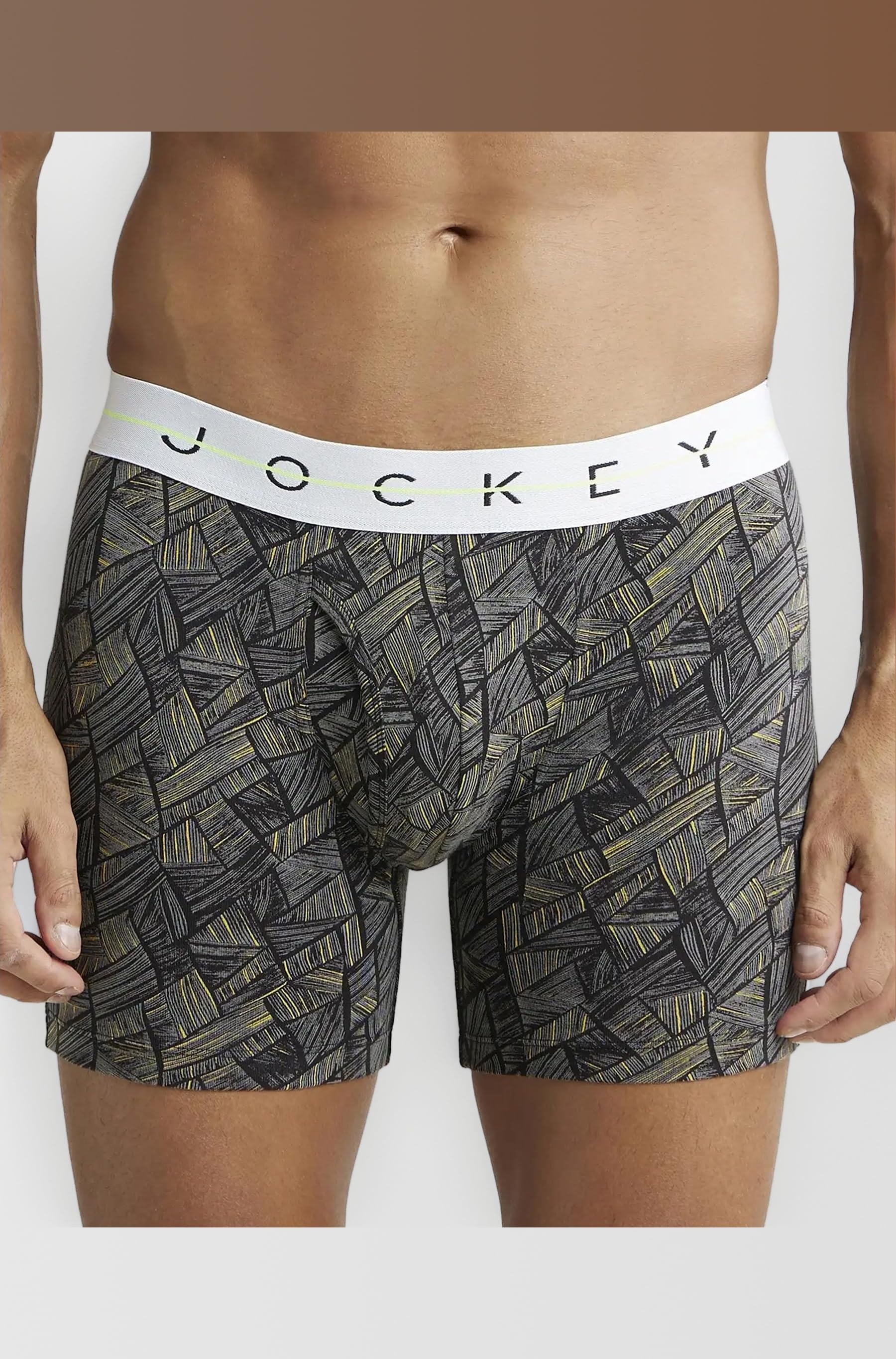 NY03 Men's Super Combed Cotton Elastane Stretch Printed Boxer Brief with Ultrasoft Waistband (Prints May Vary)
