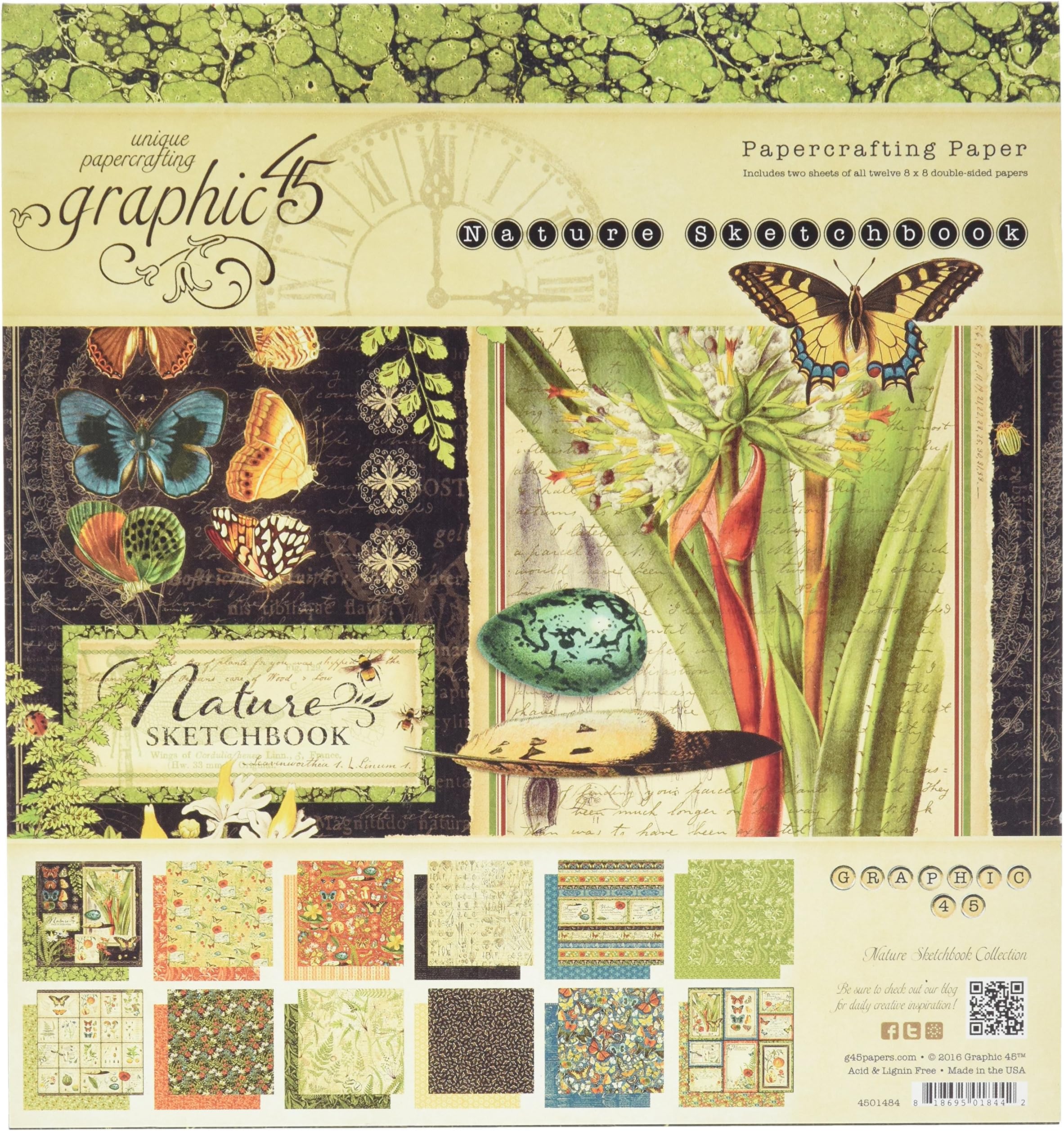 Graphic 45 Nature Sketchbook 8x8 Pad