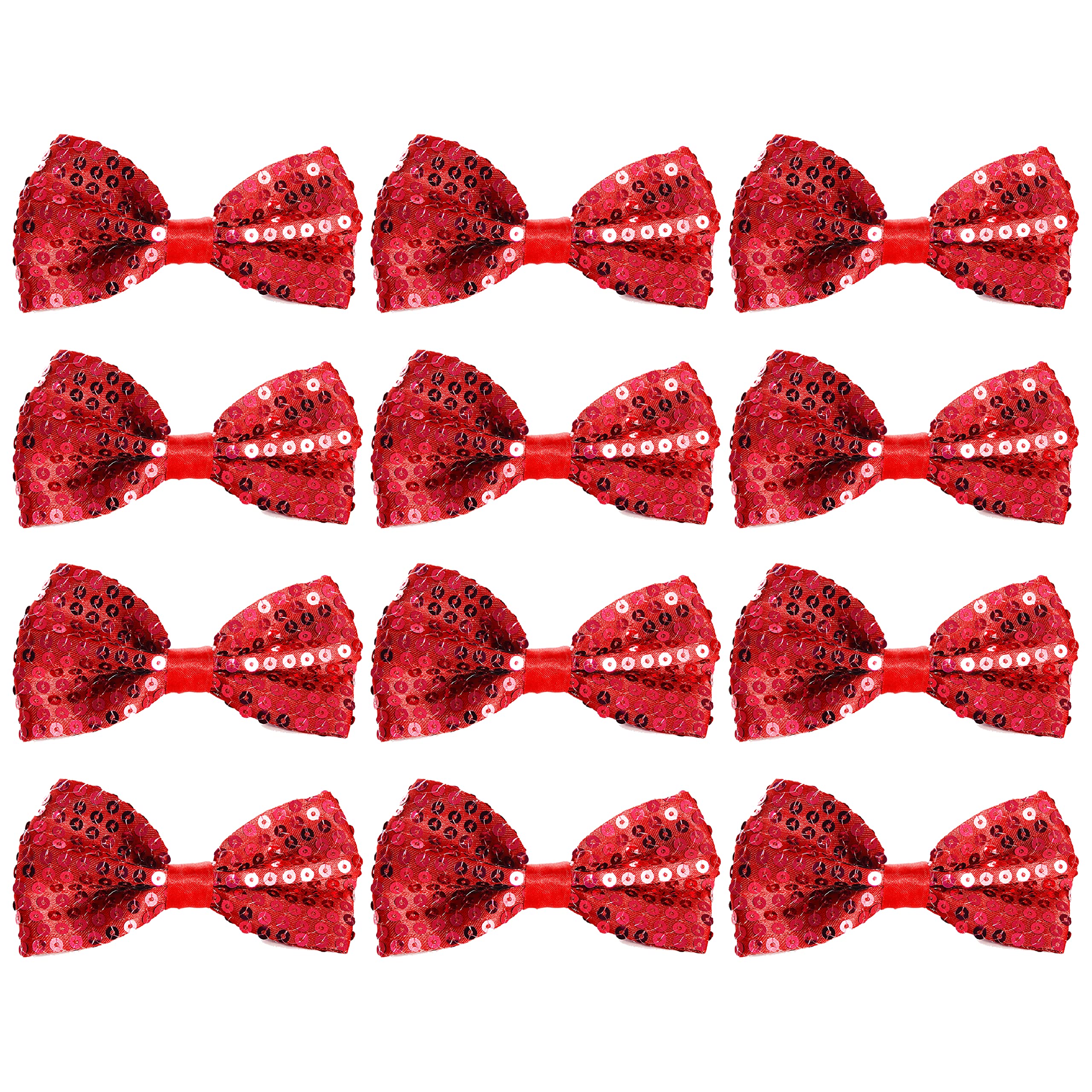 Adults Red Bow Tie - Adjustable Red Sequin Bow Tie - Perfect for Dance Shows Clown Stage Costume Fancy Dress Accessory - Pack Of 1 — image 1