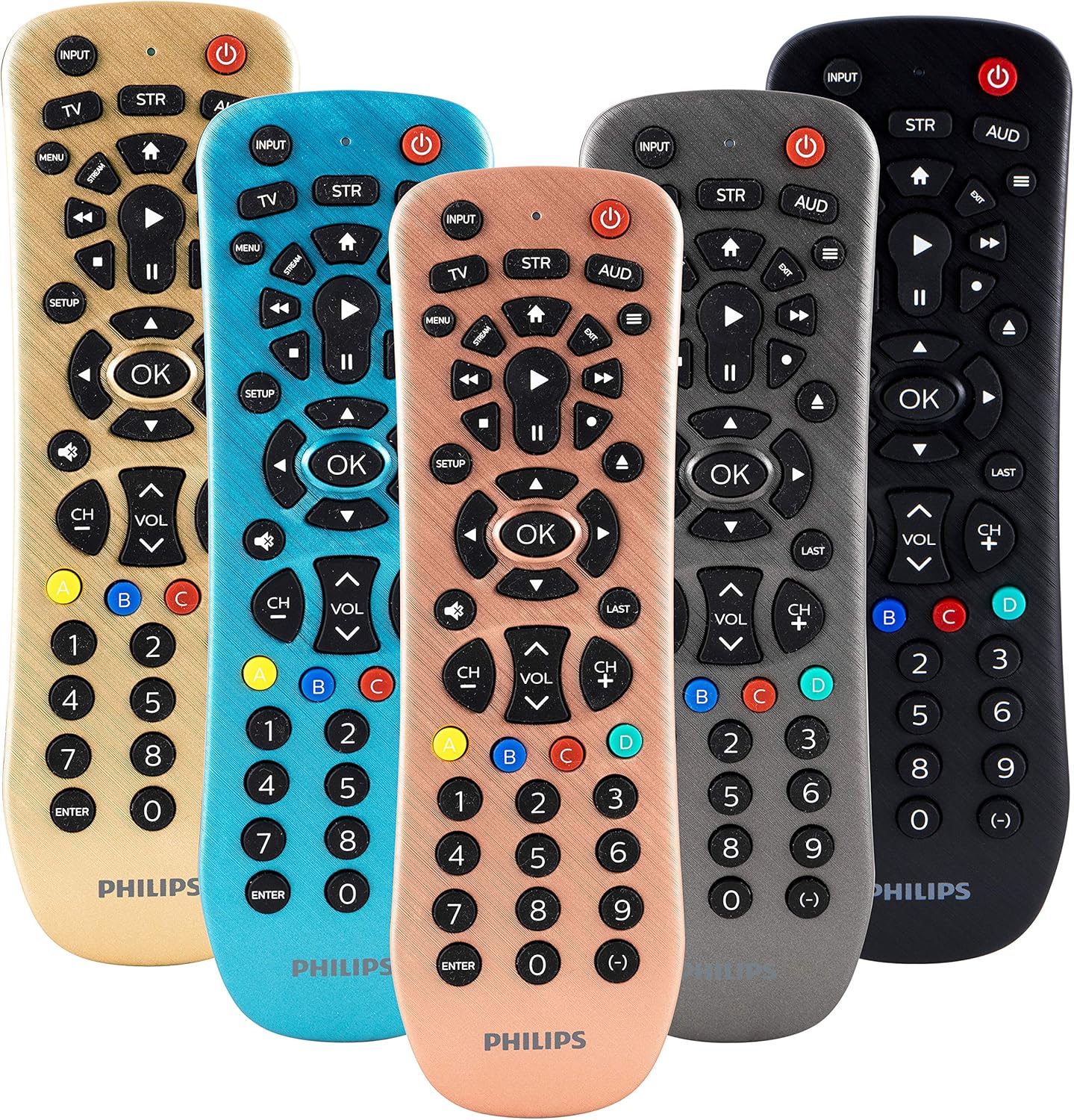 Philips Universal Remote Control for Samsung, Vizio, LG, Sony, Sharp, Roku, Apple TV, RCA, Panasonic, Smart TVs, Streaming Players, Blu-ray, DVD, Simple Setup, 3 Device, Gold, SRP3219G/27 : Everything Else
