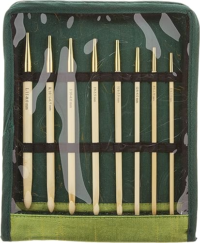 Knitter's Pride KP900586 - Juego de ganchos de ganchillo tunecinos intercambiables de bambú, color verde