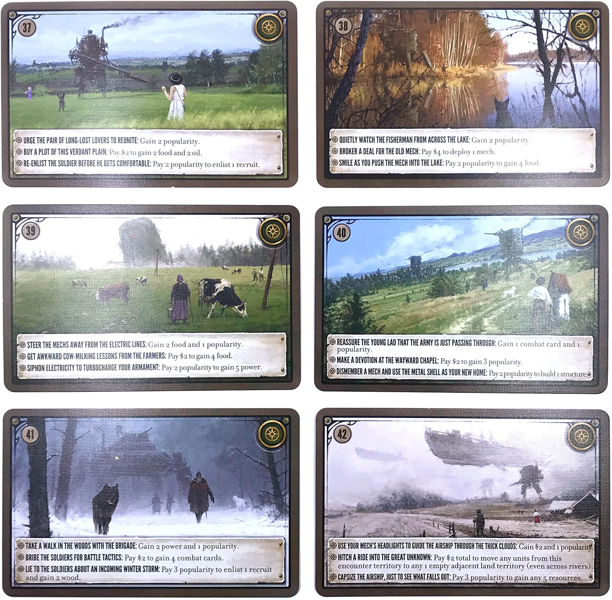 Stonemaier Games Scythe Bonus Promo Pack - 6 Promo Encounter Cards Numbers 37-42