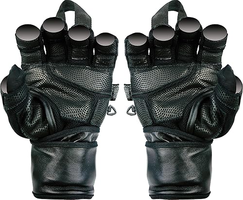 Miniatura 4 de Epic - Guantes de cuero para gimnasio con muñequeras integradas de 2 pulgadas de ancho, agarre y diseño para levantamiento de pesas, levantamiento