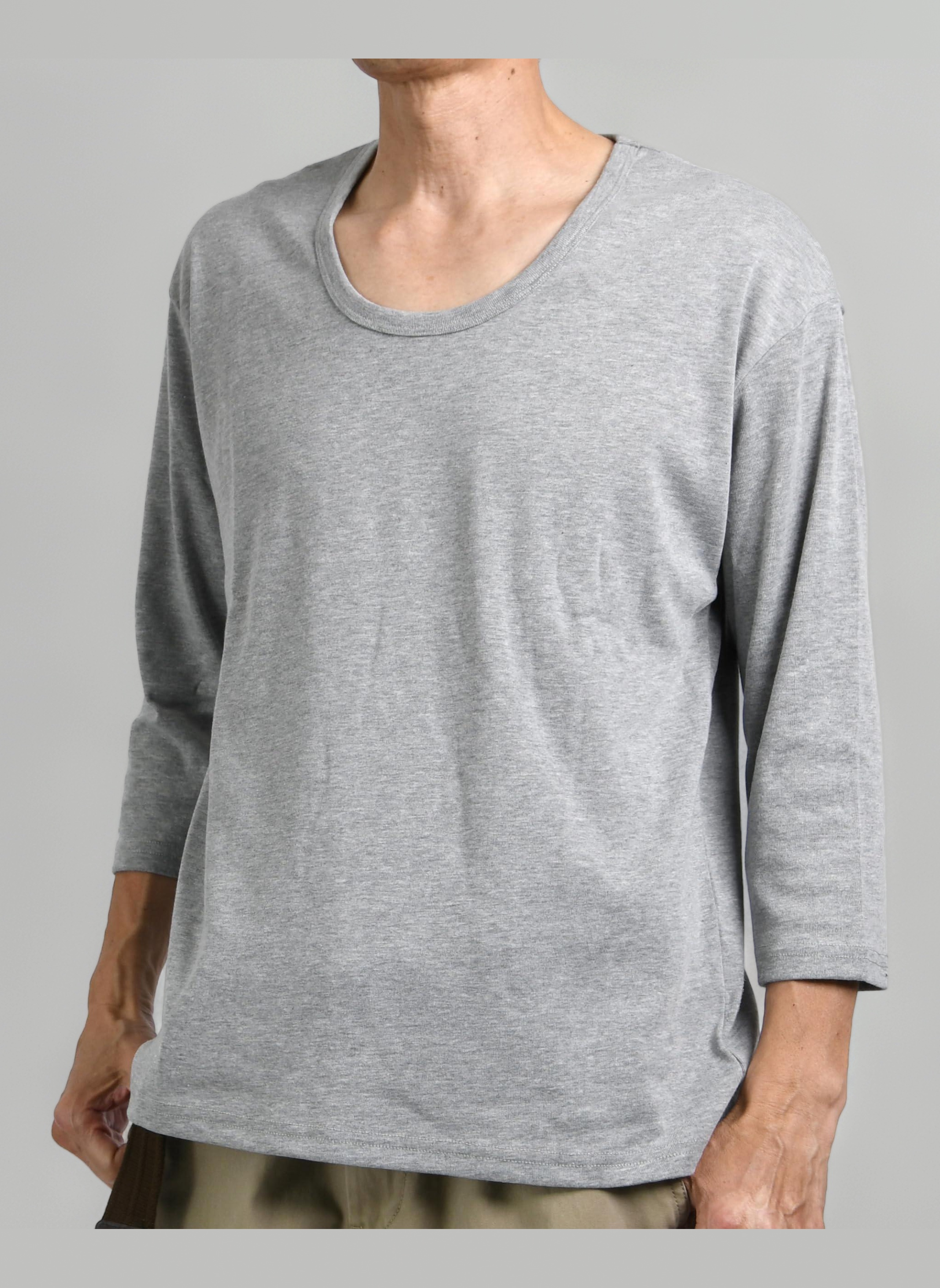 ロゴ Vネック 長袖 カットソー グレー Amazon | [スペイド] 七分袖Tシャツ メンズ Vネック Uネック Tシャツ
