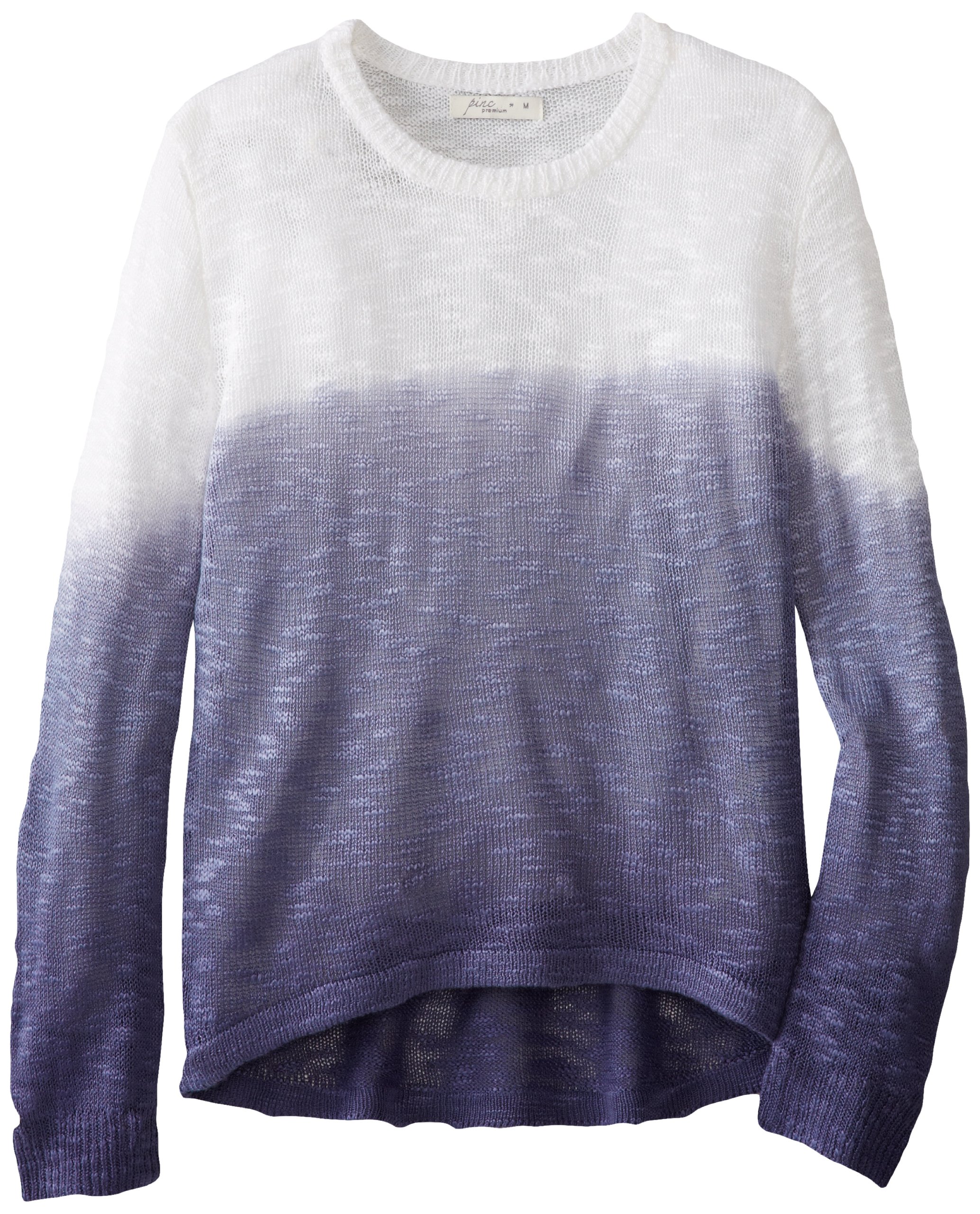 Pinc Premium Big Girls' Long Sleeve Hi Lo Hem Ombre Pullover