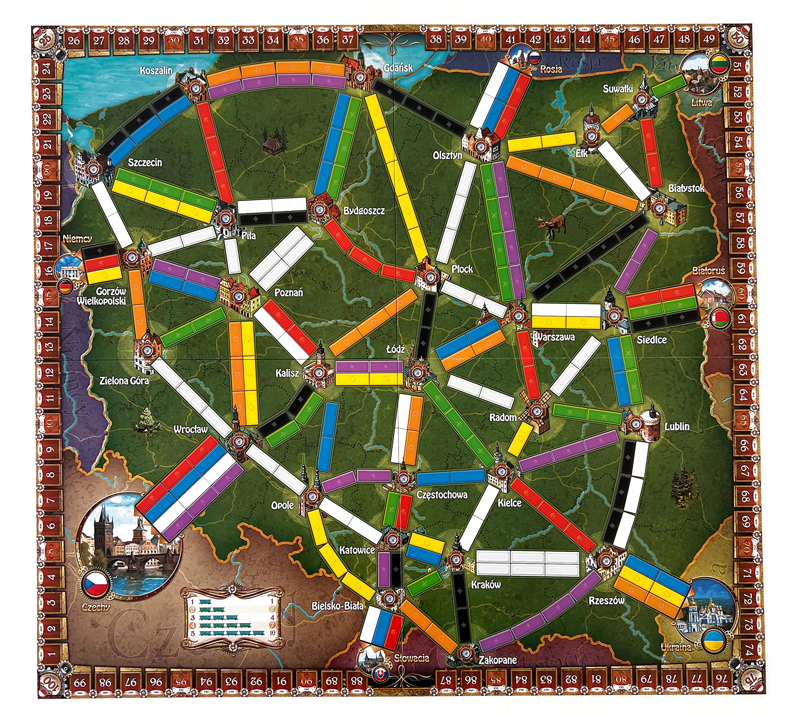 Days of Wonder, Train pour Train - Pologne, Extension de Carte, Jeu Familial, Jeu de société, 2 à 4 Joueurs, à partir de 8 Ans, 30 à 60 Minutes, Allemand, multilingue