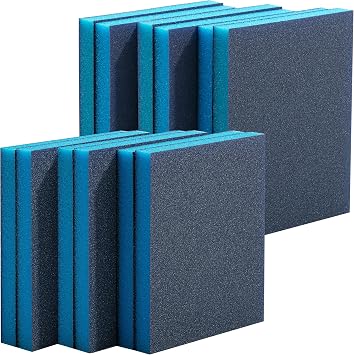 Bates- Sanding Sponge, 12 Pack, 3.9x4.7, 80/100/120/180 Grit, Sanding Block, Sanding Paper Block, Sandpaper Sponge Block, Sanding Blocks for Wood, Sanding Sponges, Sand Block, Sanding Blocks Drywall