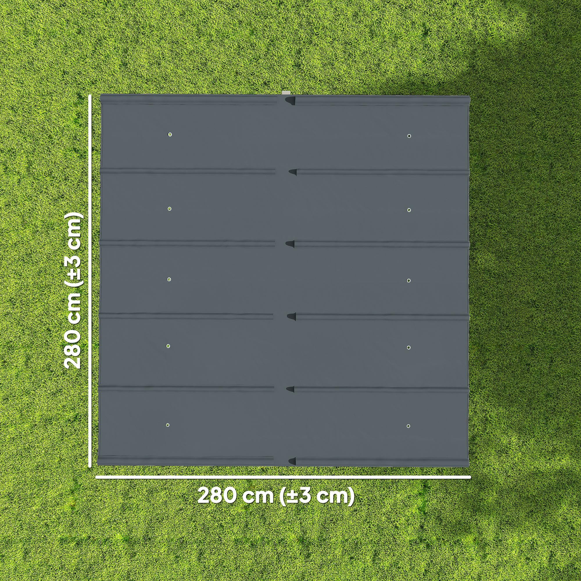 Outsunny Toile de Toit pour pergola Bâche pour Pergola rétractable de 3 x 3 m, Toile Uniquement 288 x 298 cm en Polyester 180g/m³, Protection Solaire 30+, Gris foncé