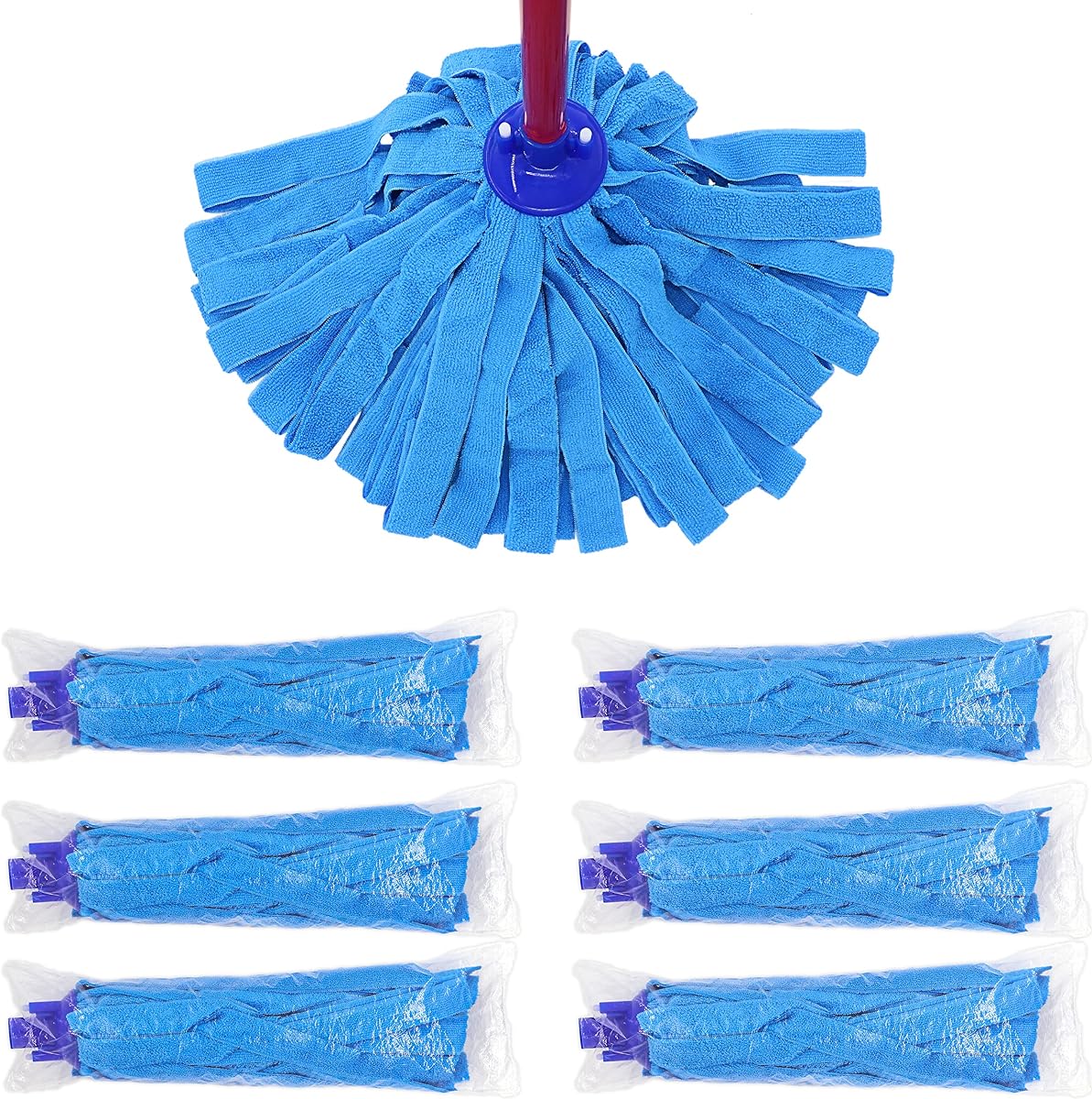 EaseYourDay Microfiber String Mop Head Refill Fit 3/4" Screw-On Thread,6PCS