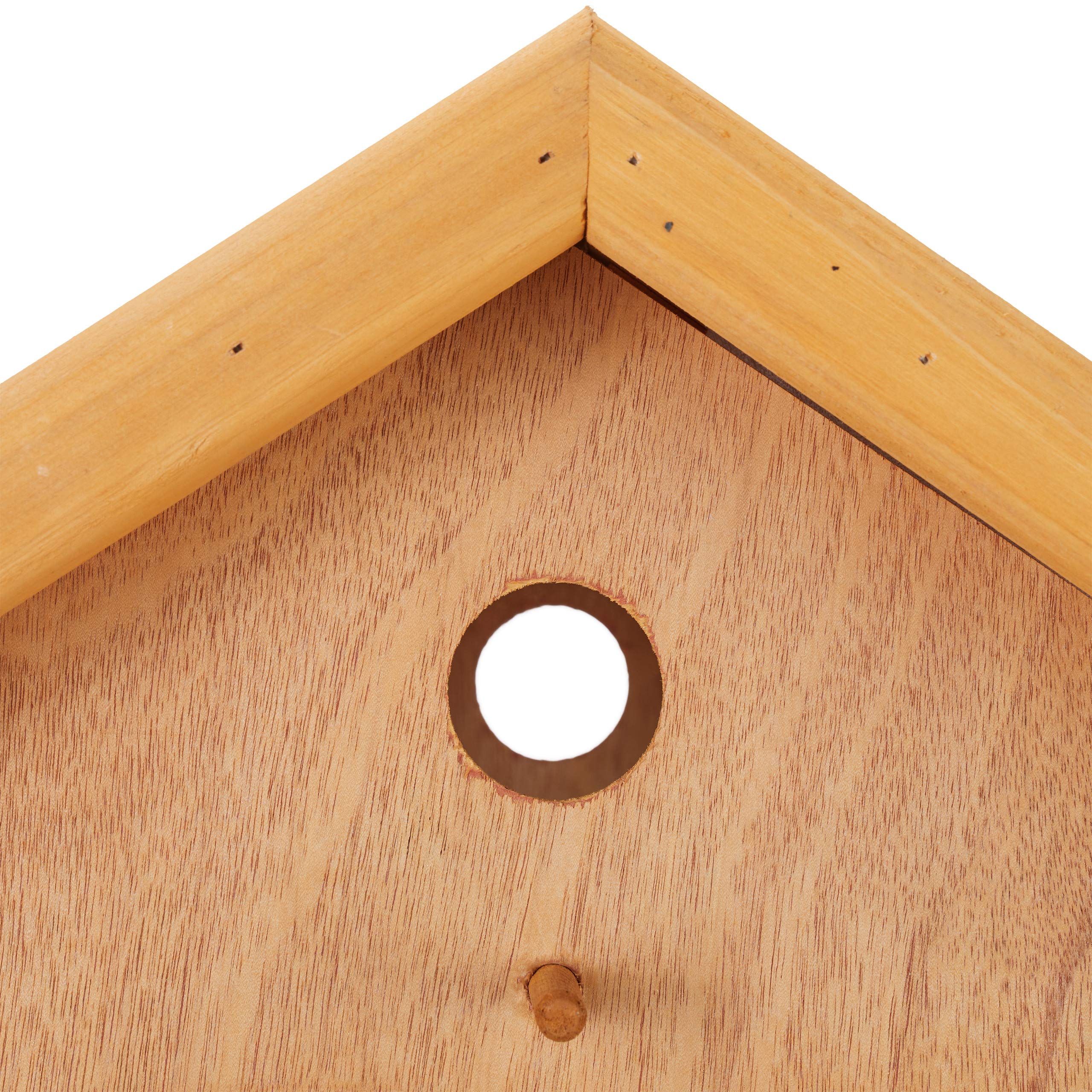 Relaxdays Mangiatoia per Uccelli con Supporto, Casetta con Tetto Resistente alle Intemperie, Casa Legno, Naturale/Verde