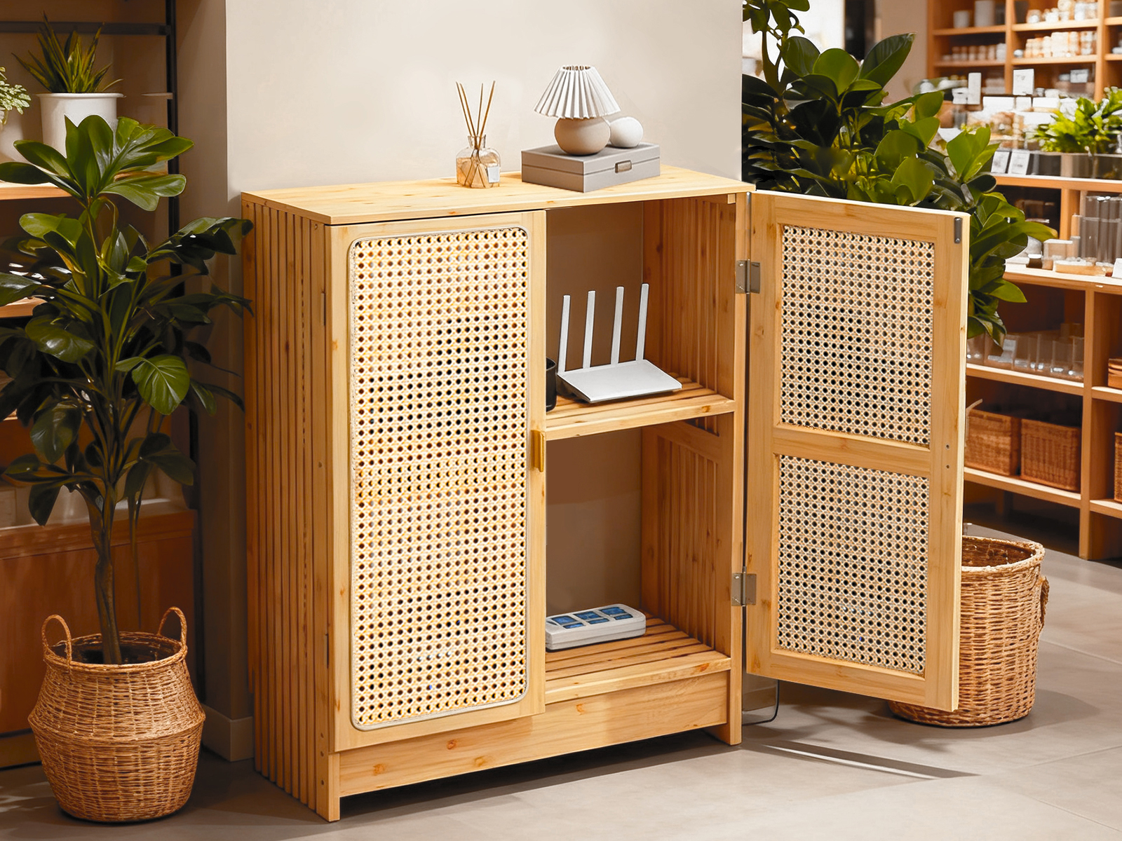 Amazon.com: Jueraori WiFi Router Storage Cabinet with Adjustable