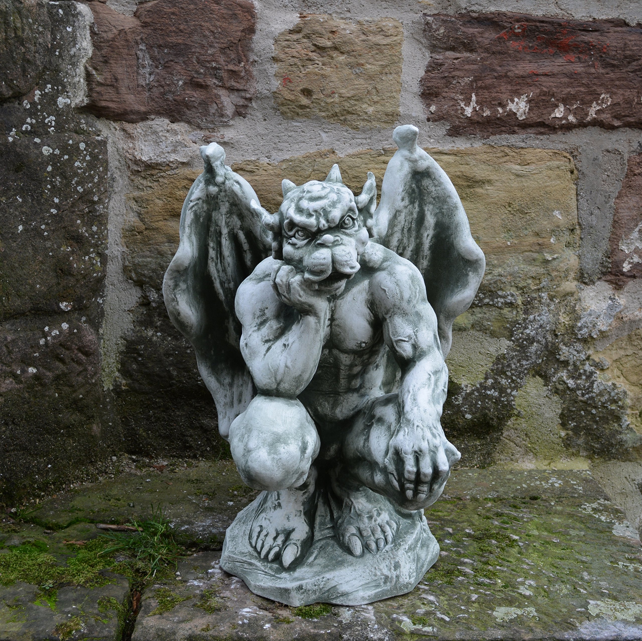 gartendekoparadies.de Statue énorme Massive gargouille Gardien en Pierre reconstituée, résistant au Gel