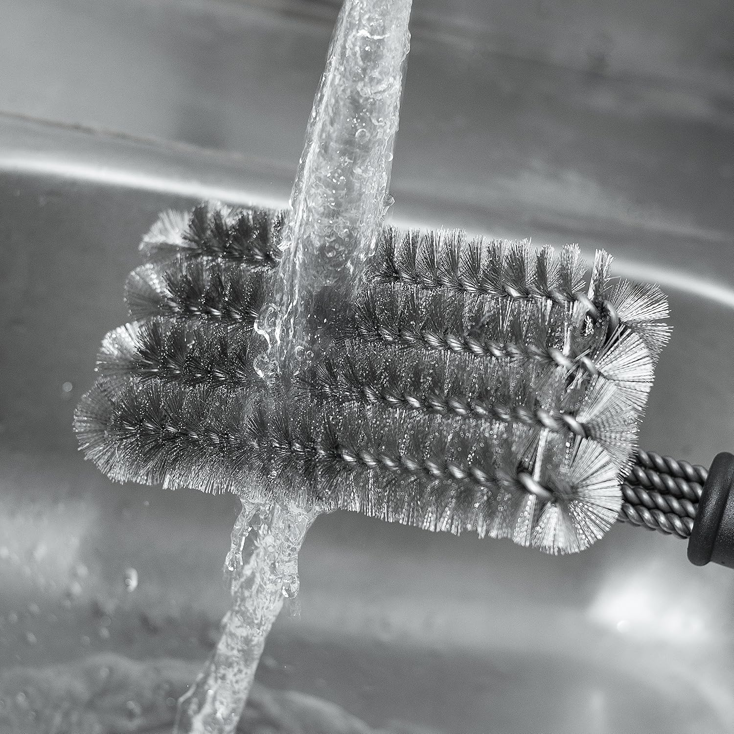 Tadge Goods BBQ Grill Brush Scraper Tool - Premium Stainless Steel Barbecue Grilling Accessories for Ultimate Grate Cleaning - Great on Weber, Napolean Grills, 4 Row