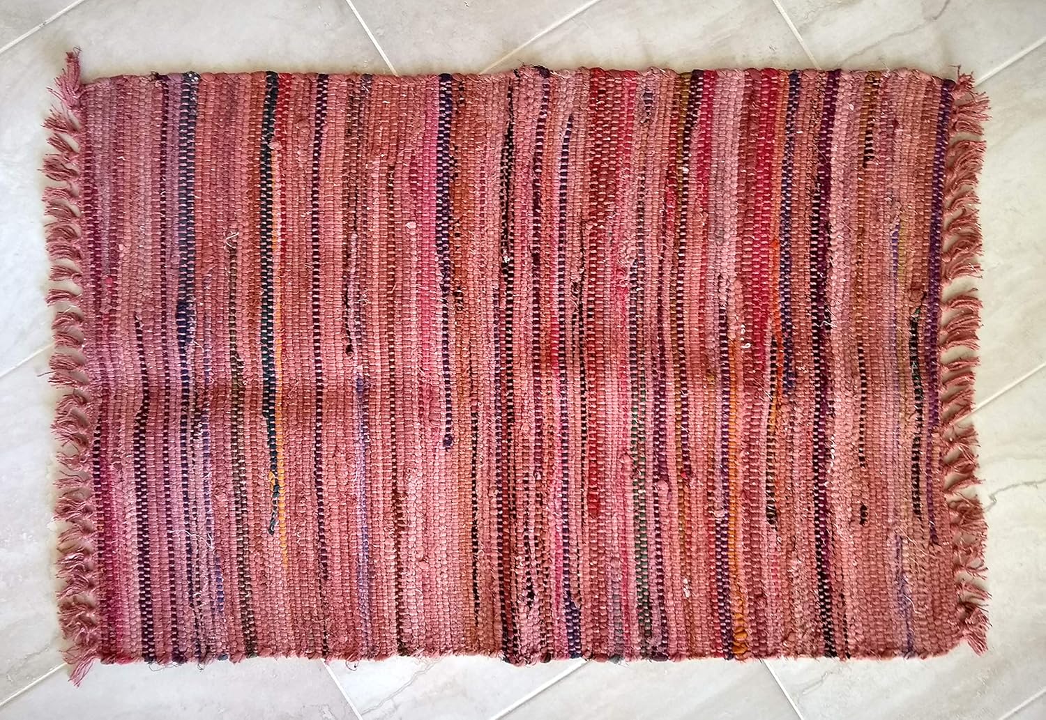 Hand Woven Country Rag Rugs in Spice, 2 x 3