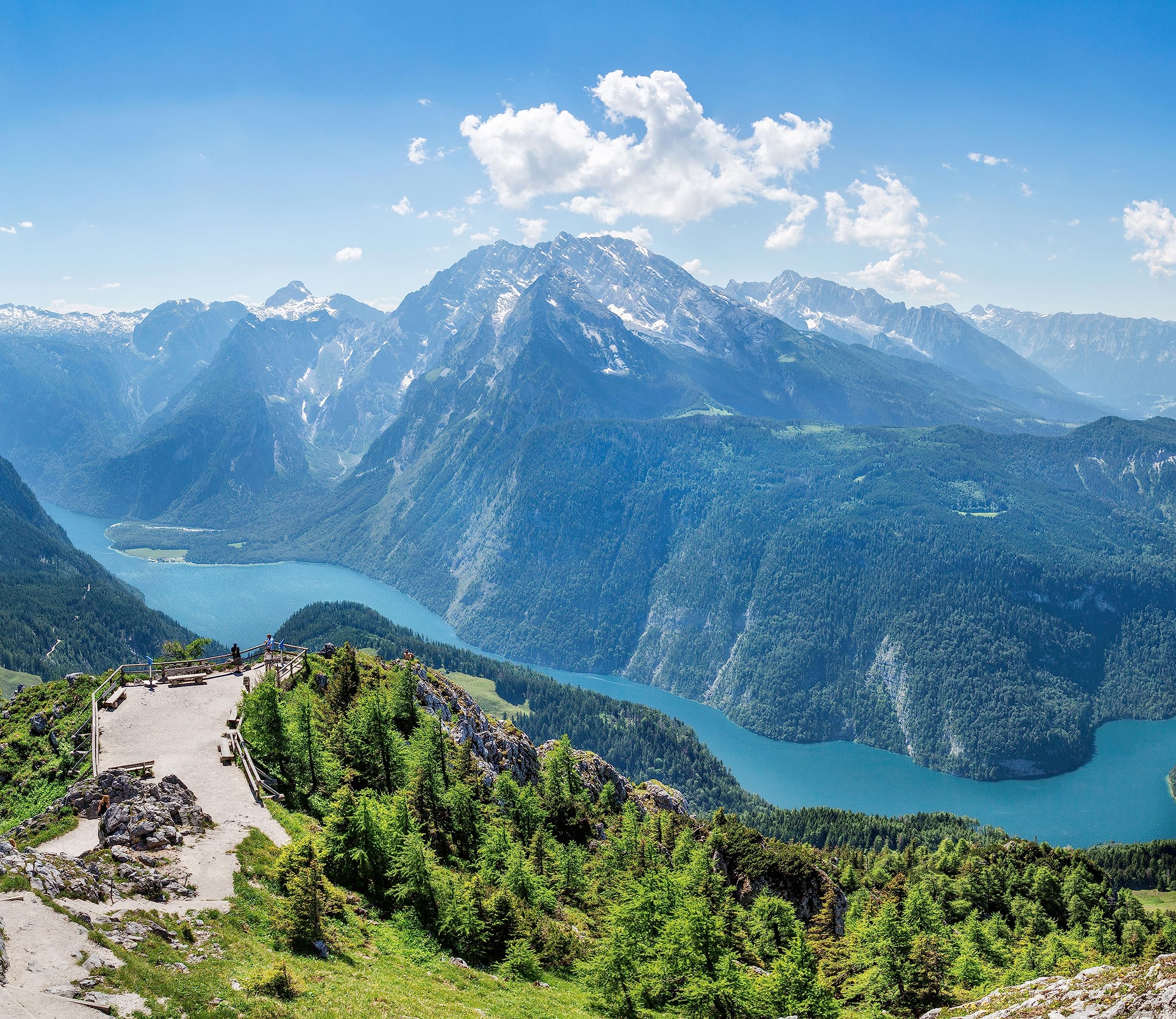 Königssee in Bayern Plaque de protection pour cuisinière et protection anti-éclaboussures en verre véritable 60 x 52 cm