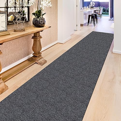 Miniatura 13 de Ottomanson Scrabe Rib Collection - Alfombra impermeable antideslizante de goma, diseño sólido, 2 x 19 pulgadas, para interiores y exteriores, 2 pies