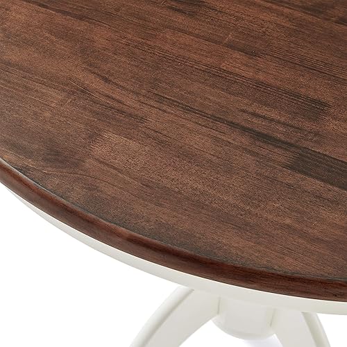Miniatura 6 de Crosley Furniture Shelby Traditional Round Wood Dining Room Table, Distressed White Blanco gastado,Cerezo oscuro,https://www.amazon.com/dp/undefined