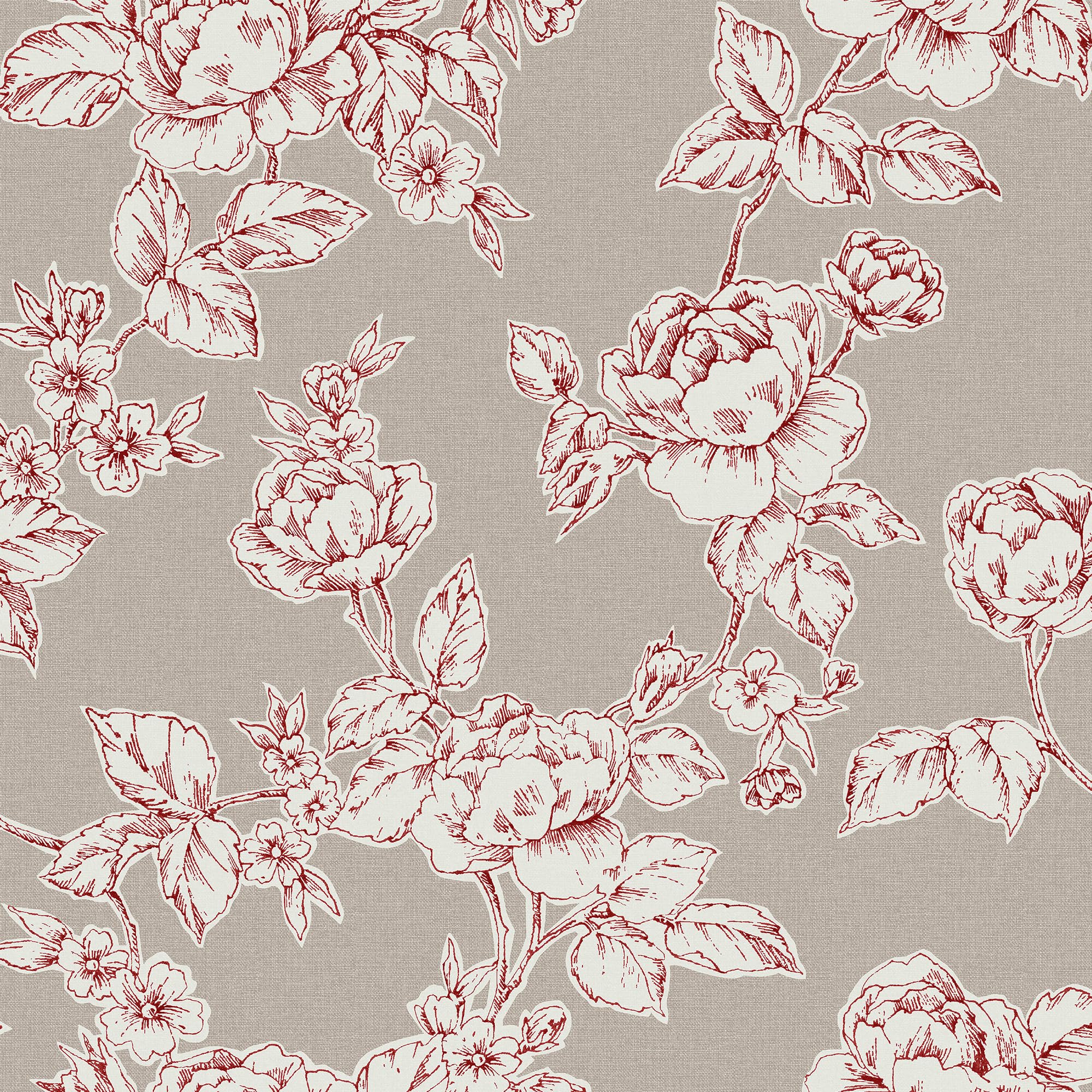 Papier peint Pollington Roses Laura Ashley gris colombe foncé pour salon