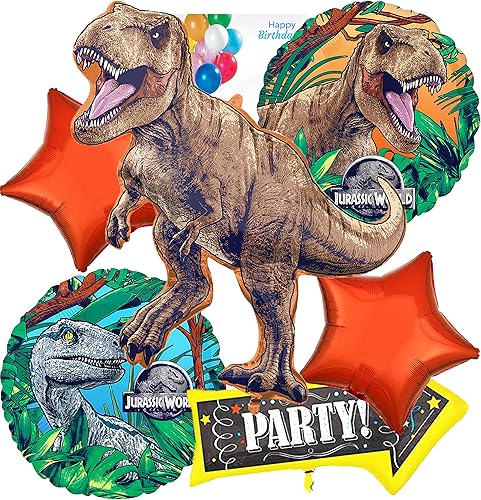 Suministros para fiesta de cumpleaños jurásico, ramo de globos, multicolor