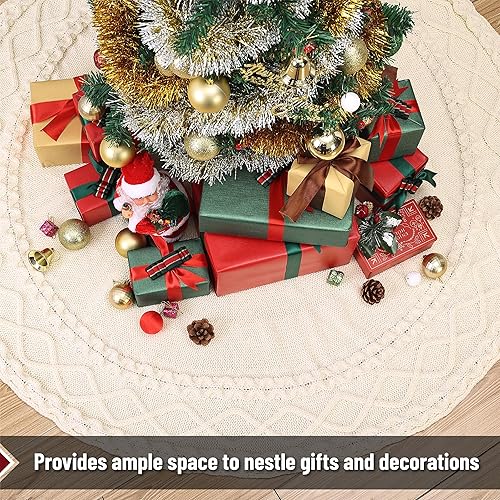 Vista 98 de Mr. Pen Christmas Tree Skirt - 48 inches, Faux Fur, White