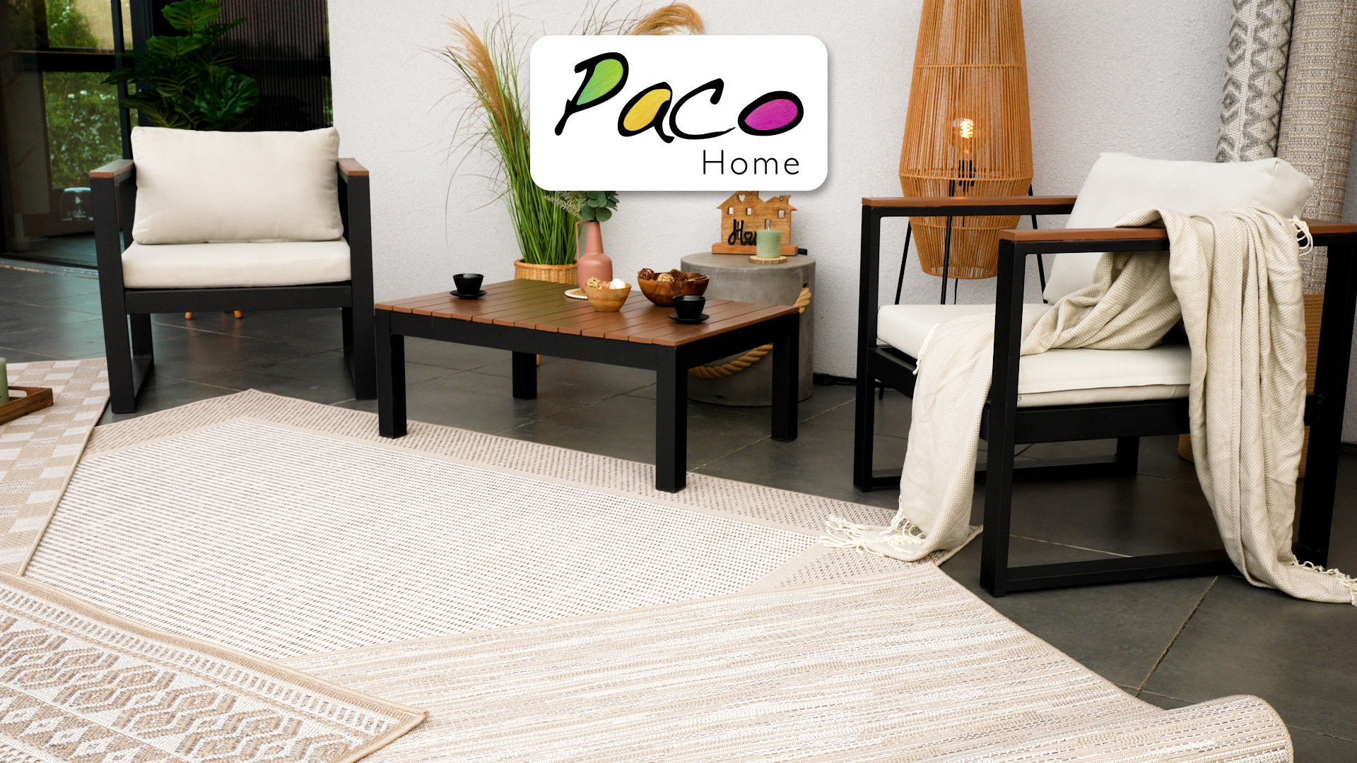 Paco Home Buiten Vloerkleed Tapijt Voor Binnen En Buiten Balkon Terras Keuken Tapijt Patroon Scandinavisch Boho Eenkleurig, Maat:160x220 cm, Kleur:Crème 5