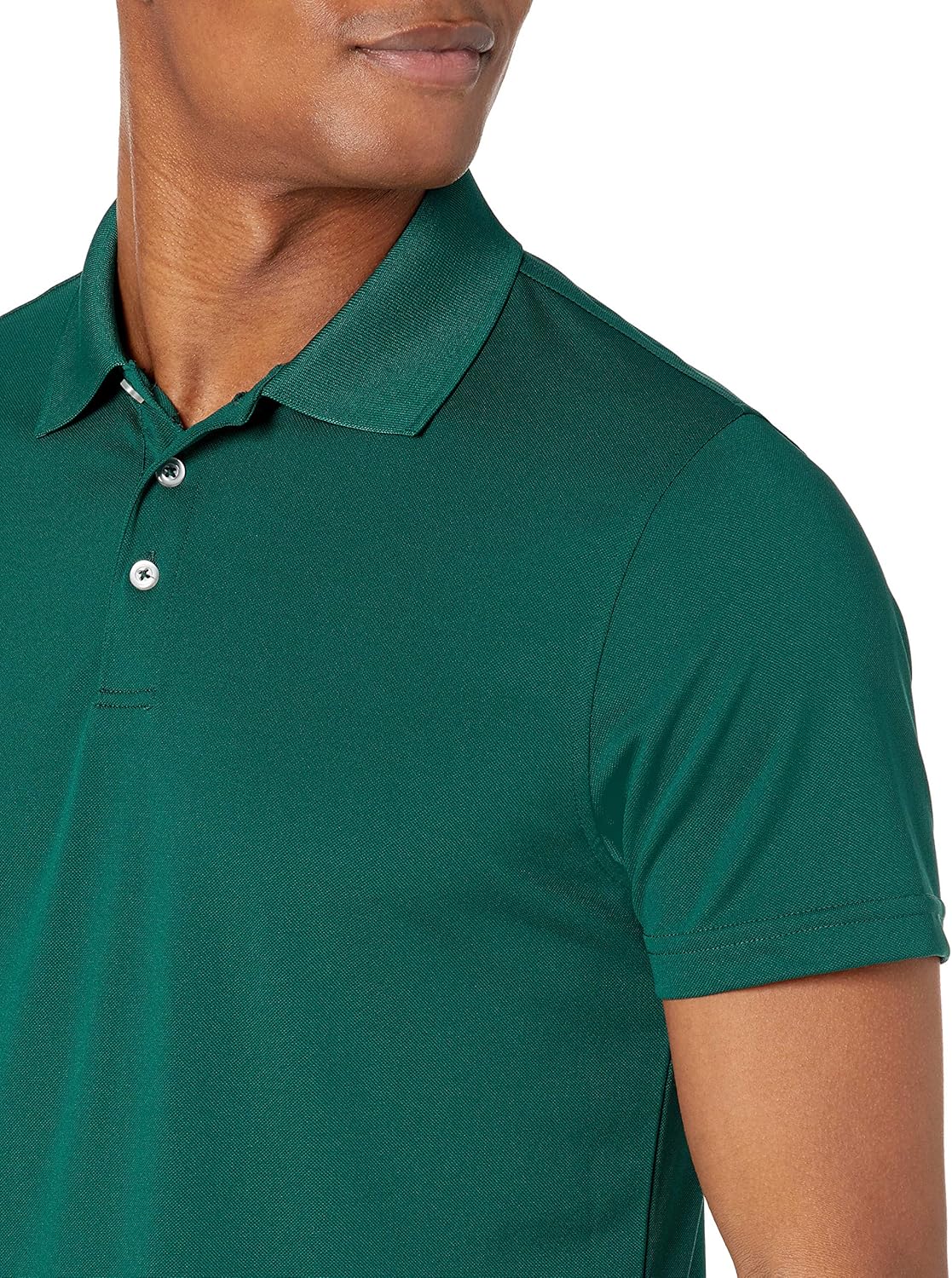 Amazon Essentials Men's Slim-Fit Quick-Dry Golf Polo Shirt Polyester Forest Green X-Small