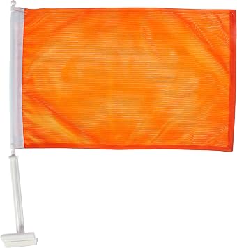 Online Stores Solid Car Flag, Orange