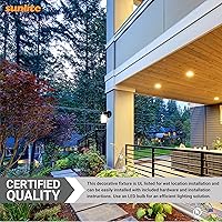 Vista 6 de Sunlite 47040 - Accesorio para tarro de pared para exteriores, 60 vatios máximo, enchufe de base media (E26), 120 voltios, para exteriores