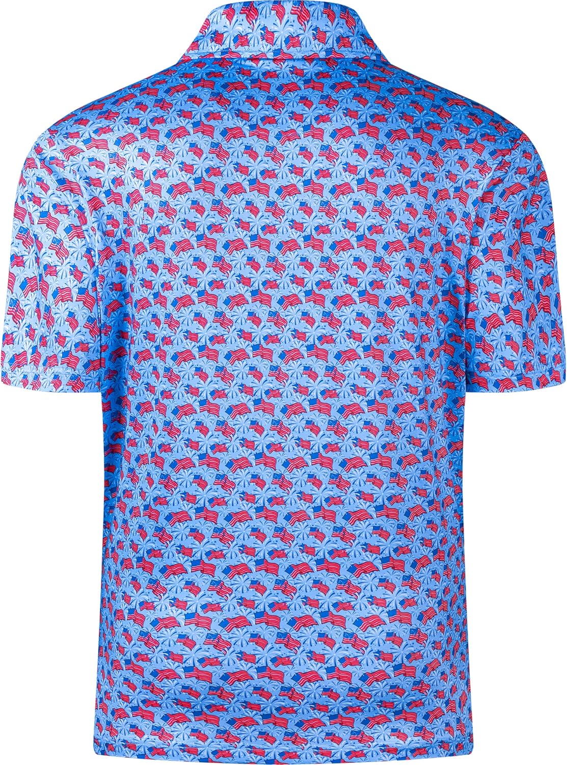 Mens Golf Shirt Short Sleeve Dry Fit Print Moisture Wicking Performance Patterns Collared Polo Shirt