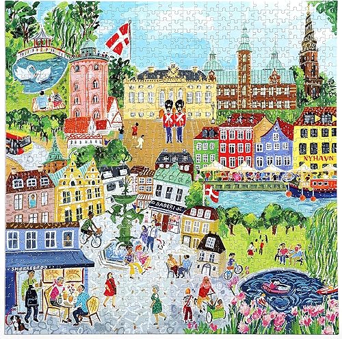 Miniatura 2 de eeBoo: Piece and Love Copenhagen - Rompecabezas cuadrado para adultos de 1000 piezas, rompecabezas para adultos y familias, piezas brillantes,