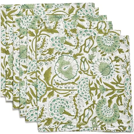 CPC Block Print Napkins: Charming Dinner Companions