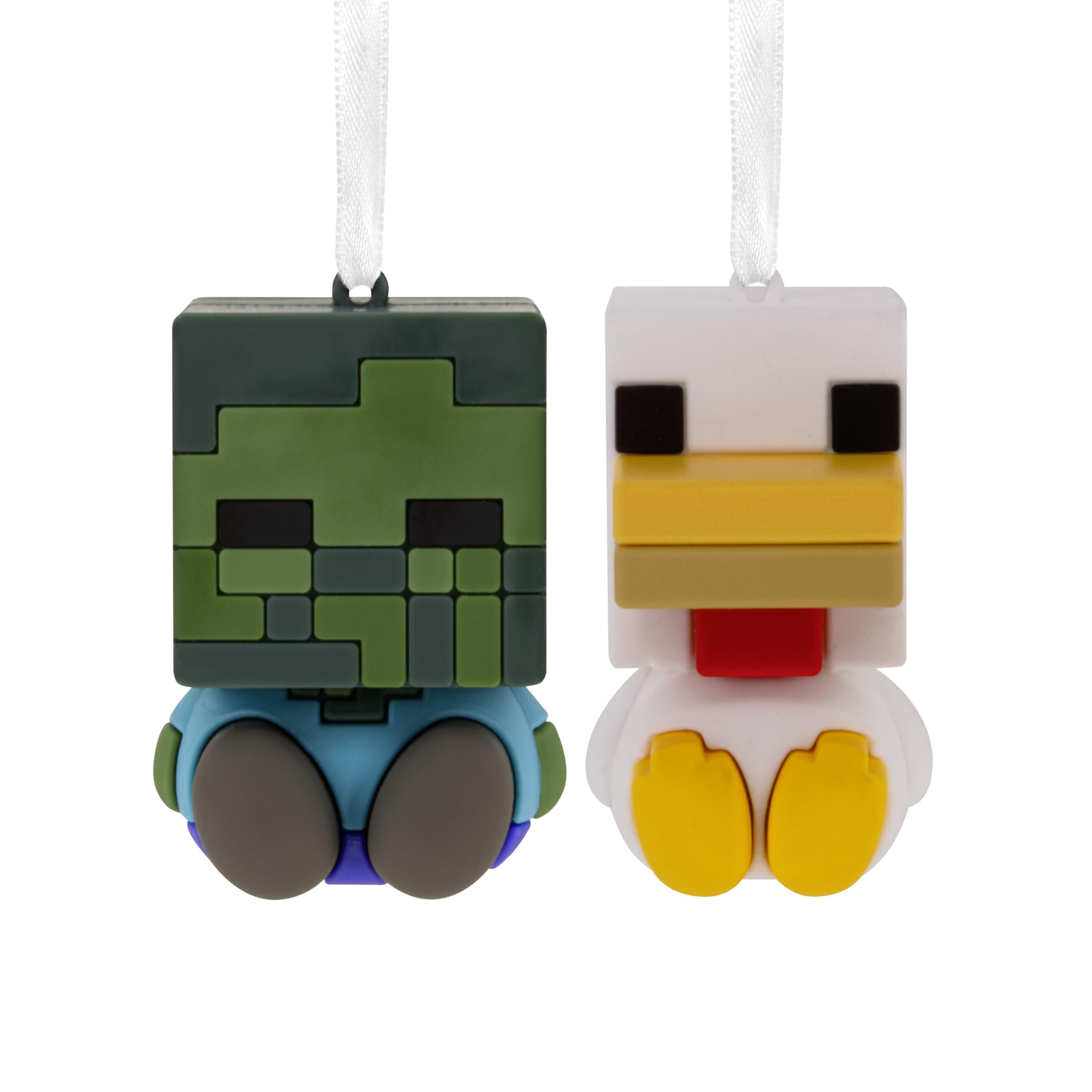 Hallmark Minecraft Zombie And Chicken Better Together Magnetic Christmas Ornaments, Set Of 2, Gifts For Gamers