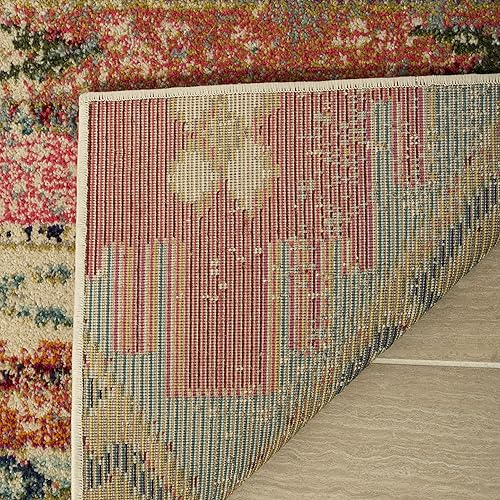 Miniatura 8 de SAFAVIEH Colección Monaco - Alfombra de área de 8 x 11 pies, Multicolor, diseño tribal bohemio chic envejecido, no desprende pelusa y de fácil