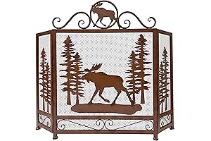 Best Fireplace Screen Ever: Rustic Moose Design