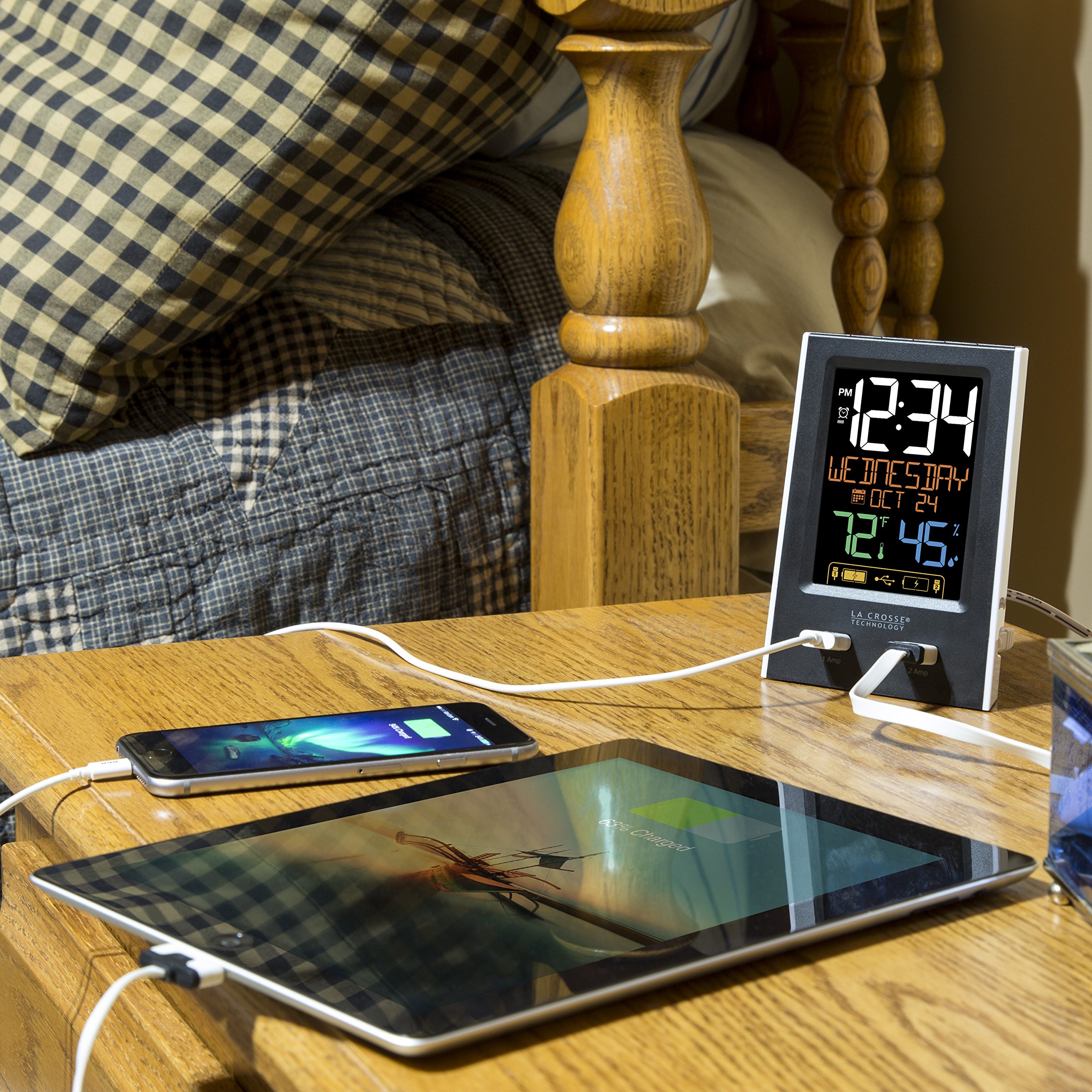Amazon.com: La Crosse Technology C86224 Dual USB Charging Alarm