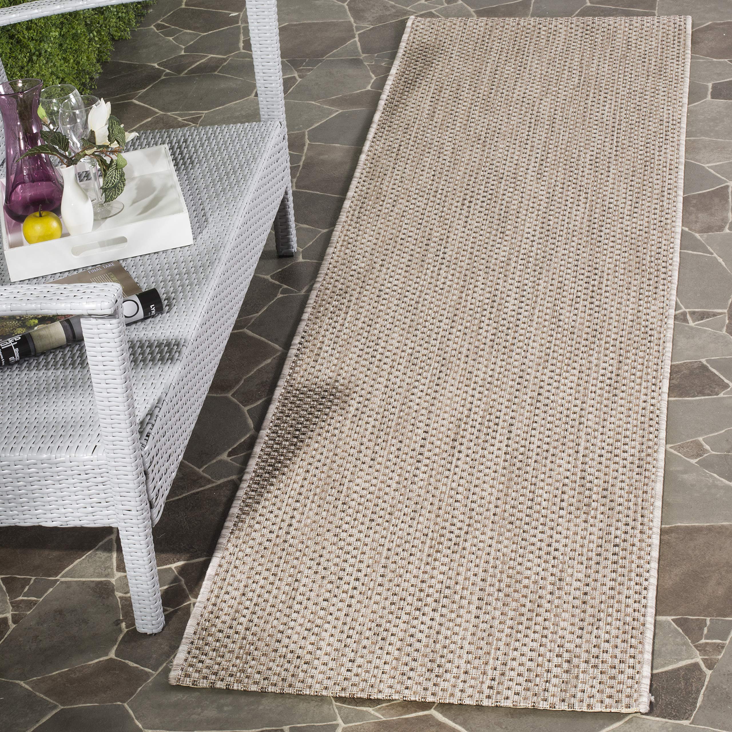 SAFAVIEH Courtyard Collection 2'3" x 20' Beige/Brown CY8521 Indoor/ Outside Waterproof Easy cleansingPatio Backyard Mudroom Runner Mat