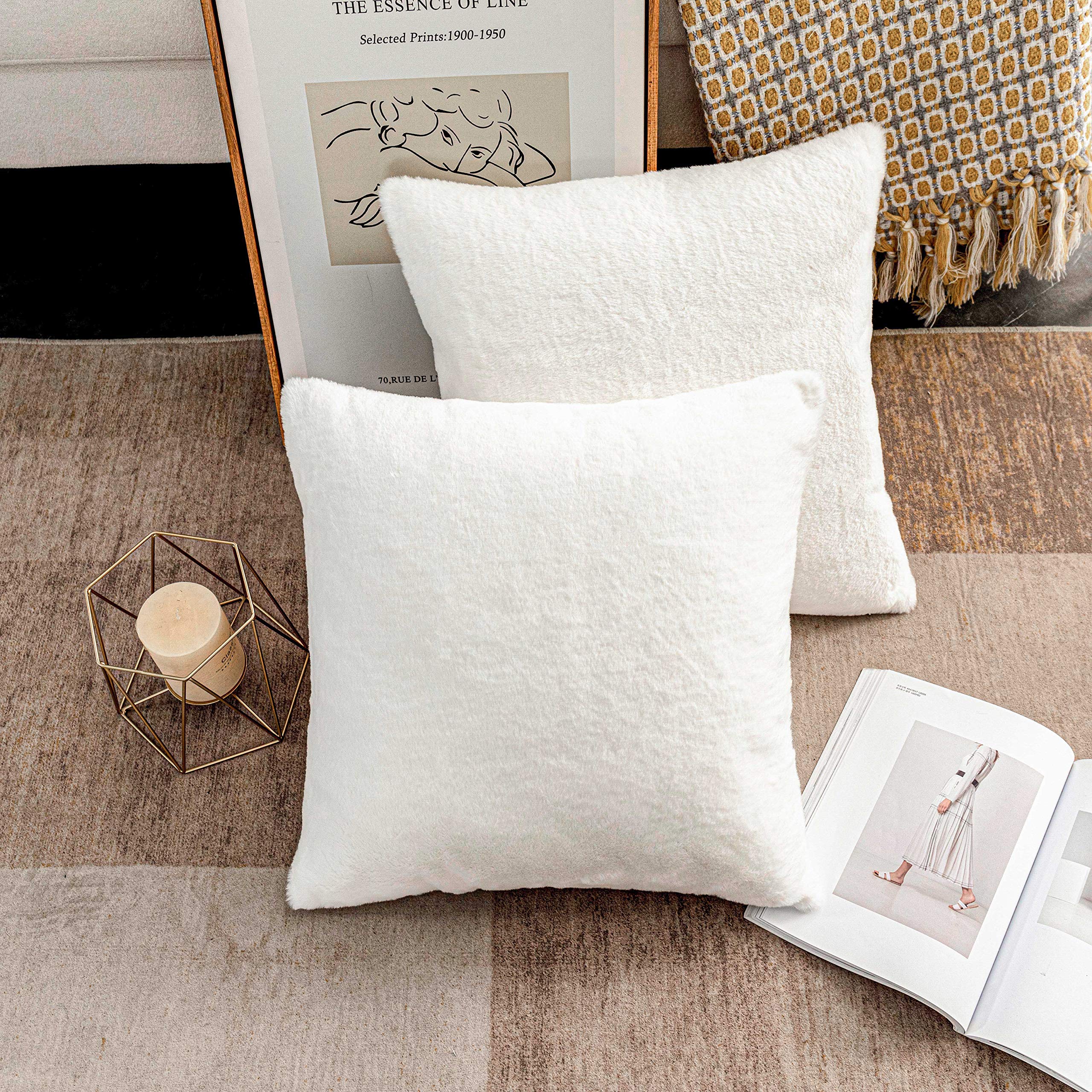 Amazon.com: Home Brilliant Pillow Cover 26x26 Plush Solid Faux Fur