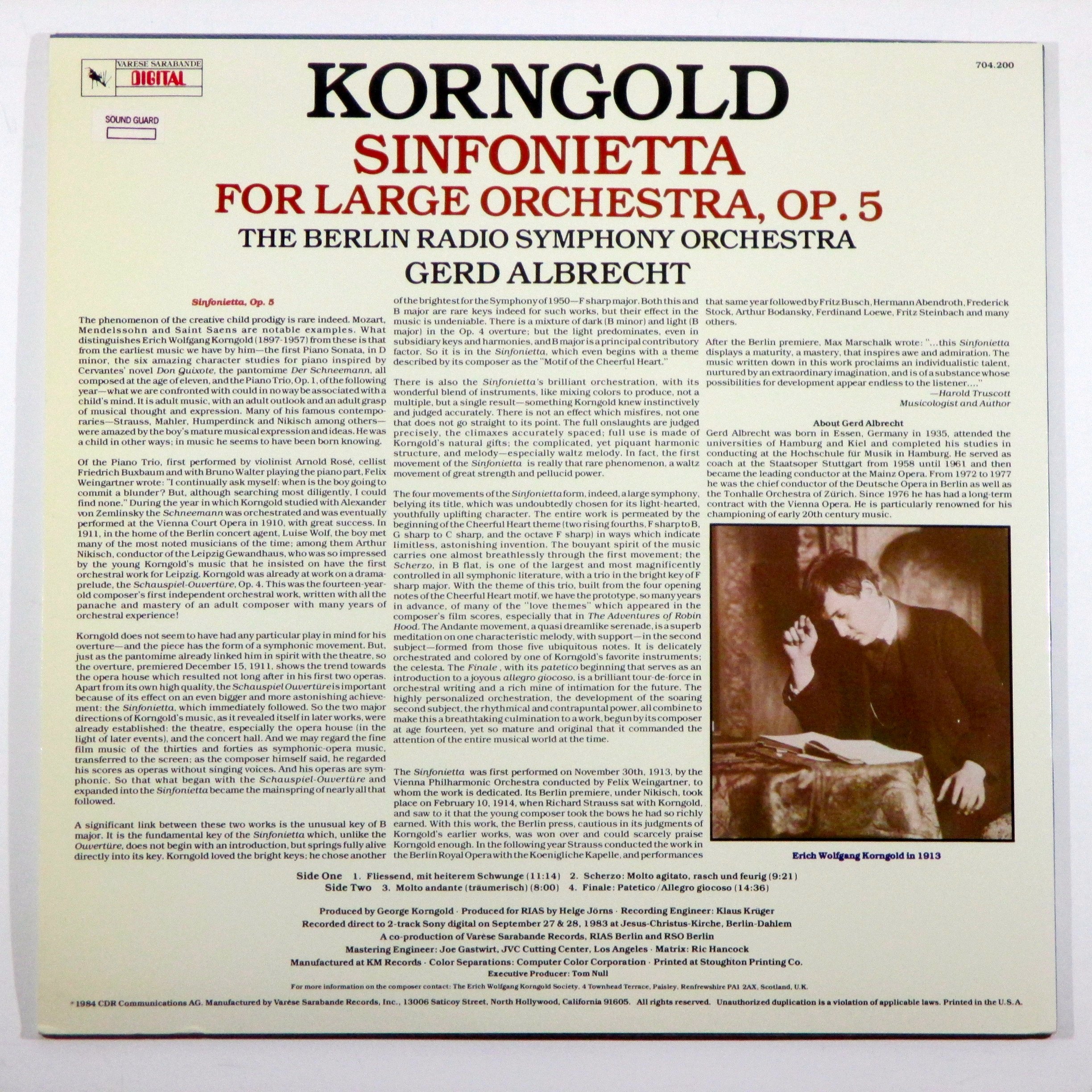 Sinfonietta For Large Orchestra, Op. 5