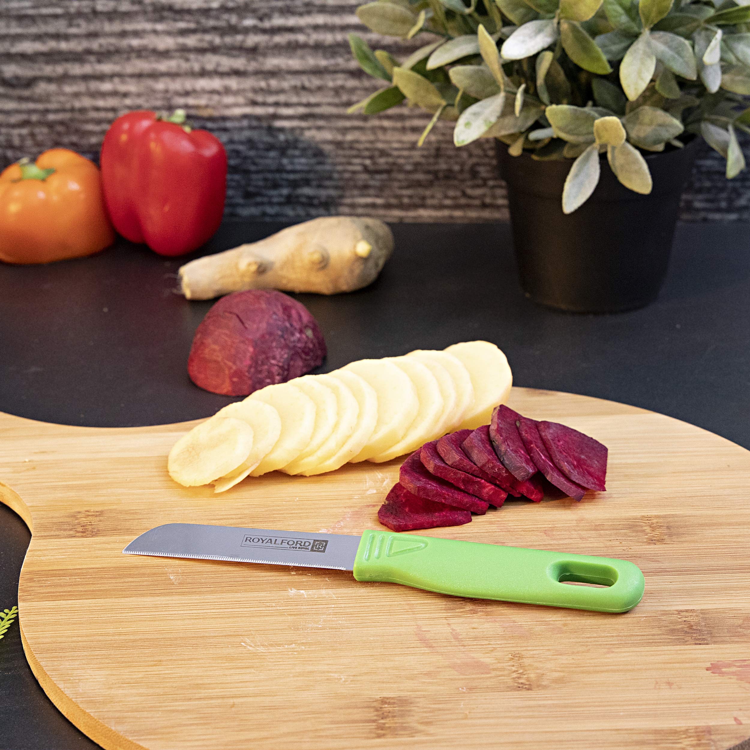 Royalford Stainless Steel Fruit Knife Set (12 pcs) - Stainless Steel Razor Sharp Blades - Ultra Sharp Cooking Knives, Perfect for Carving & Chopping - Best Kitchen Gift for Cooking Lovers & Chefs