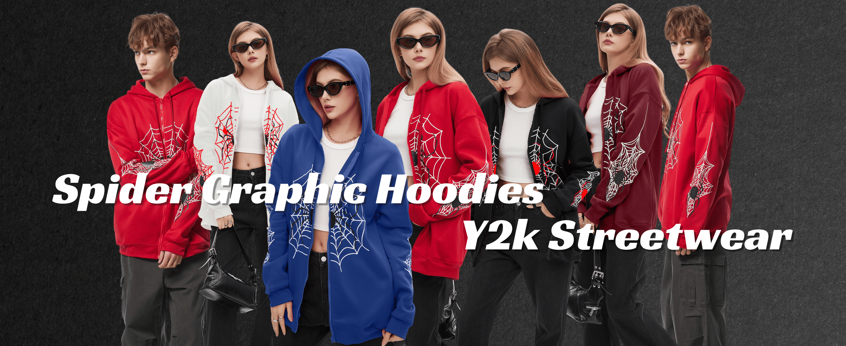 Amazon.com: Hesaco Spider Graphic Hoodies Y2k Zip Up Hoodie Men