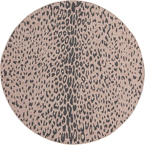 Vista 124 de Unique Loom Outdoor Safari Collection - Alfombra Samburu (10 pies cuadrados, natural/marrón claro)